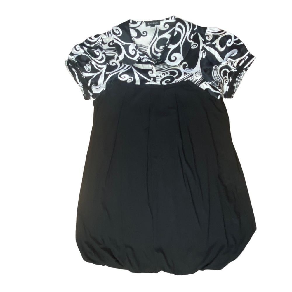 Bebe black and white babydoll dress Size Medium